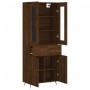 Aparador alto madera contrachapada marrón roble 69,5x34x180 cm de vidaXL, Aparadores - Ref: Foro24-3198512, Precio: 168,59 €,...