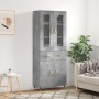 Aparador alto madera contrachapada gris hormigón 69,5x34x180 cm de vidaXL, Aparadores - Ref: Foro24-3198517, Precio: 163,33 €...