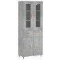 Aparador alto madera contrachapada gris hormigón 69,5x34x180 cm de vidaXL, Aparadores - Ref: Foro24-3198517, Precio: 163,33 €...