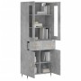 Aparador alto madera contrachapada gris hormigón 69,5x34x180 cm de vidaXL, Aparadores - Ref: Foro24-3198517, Precio: 163,33 €...