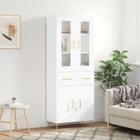 Hohes weißes Sperrholz-Sideboard 69,5 x 34 x 180 cm von vidaXL, Sideboards - Ref: Foro24-3198521, Preis: 193,48 €, Rabatt: %