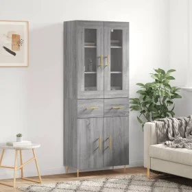 Tall gray Sonoma plywood sideboard 69.5x34x180 cm by vidaXL, Sideboards - Ref: Foro24-3198527, Price: 165,55 €, Discount: %