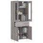 Aparador alto madera contrachapada gris sonoma 69,5x34x180 cm de vidaXL, Aparadores - Ref: Foro24-3198527, Precio: 167,19 €, ...