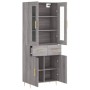 Aparador alto madera contrachapada gris sonoma 69,5x34x180 cm de vidaXL, Aparadores - Ref: Foro24-3198527, Precio: 167,19 €, ...