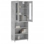 Aparador alto madera contrachapada gris hormigón 69,5x34x180 cm de vidaXL, Aparadores - Ref: Foro24-3198709, Precio: 134,64 €...