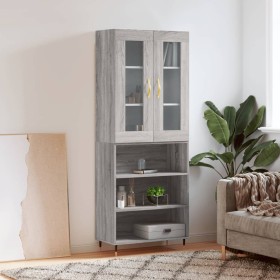 Aparador alto madera contrachapada gris sonoma 69,5x34x180 cm de vidaXL, Aparadores - Ref: Foro24-3198711, Precio: 131,07 €, ...