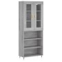 Aparador alto madera contrachapada gris sonoma 69,5x34x180 cm de vidaXL, Aparadores - Ref: Foro24-3198711, Precio: 131,07 €, ...