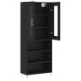 Aparador alto madera contrachapada negro 69,5x34x180 cm de vidaXL, Aparadores - Ref: Foro24-3198714, Precio: 133,80 €, Descue...