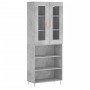 Aparador alto madera contrachapada gris hormigón 69,5x34x180 cm de vidaXL, Aparadores - Ref: Foro24-3198717, Precio: 135,79 €...