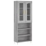 Aparador alto madera contrachapada gris sonoma 69,5x34x180 cm de vidaXL, Aparadores - Ref: Foro24-3198719, Precio: 138,65 €, ...