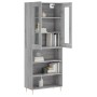 Aparador alto madera contrachapada gris sonoma 69,5x34x180 cm de vidaXL, Aparadores - Ref: Foro24-3198719, Precio: 138,65 €, ...