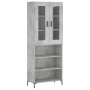 Aparador alto madera contrachapada gris hormigón 69,5x34x180 cm de vidaXL, Aparadores - Ref: Foro24-3198725, Precio: 139,72 €...