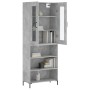 Aparador alto madera contrachapada gris hormigón 69,5x34x180 cm de vidaXL, Aparadores - Ref: Foro24-3198725, Precio: 139,72 €...