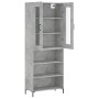 Aparador alto madera contrachapada gris hormigón 69,5x34x180 cm de vidaXL, Aparadores - Ref: Foro24-3198725, Precio: 139,72 €...