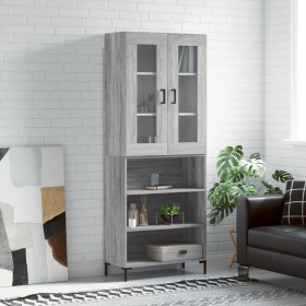 Aparador alto madera contrachapada gris sonoma 69,5x34x180 cm de vidaXL, Aparadores - Ref: Foro24-3198727, Precio: 135,58 €, ...