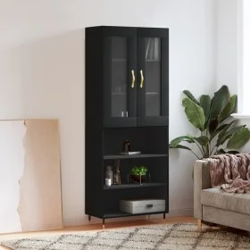Aparador alto madera contrachapada negro 69,5x34x180 cm de vidaXL, Aparadores - Ref: Foro24-3198706, Precio: 148,95 €, Descue...