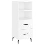 Aparador alto madera contrachapada blanco brillo 34,5x34x180 cm de vidaXL, Aparadores - Ref: Foro24-3198931, Precio: 123,72 €...