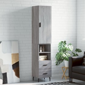 Aparador alto madera contrachapada gris Sonoma 34,5x34x180 cm de vidaXL, Aparadores - Ref: Foro24-3198935, Precio: 116,12 €, ...
