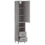 Aparador alto madera contrachapada gris Sonoma 34,5x34x180 cm de vidaXL, Aparadores - Ref: Foro24-3198935, Precio: 116,12 €, ...