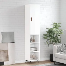 Aparador alto madera contrachapada blanco brillo 34,5x34x180 cm by vidaXL, Sideboards - Ref: Foro24-3198955, Price: 93,58 €, ...
