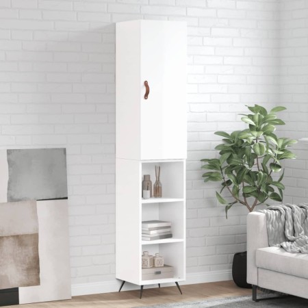 Aparador alto madera contrachapada blanco brillo 34,5x34x180 cm de vidaXL, Aparadores - Ref: Foro24-3198955, Precio: 95,18 €,...