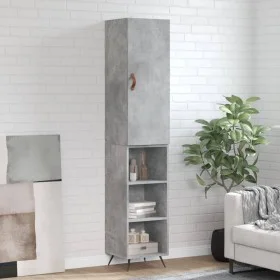 Aparador de madera contrachapada gris hormigón 34,5x34x180 cm de vidaXL, Aparadores - Ref: Foro24-3198957, Precio: 87,64 €, D...