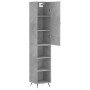 Aparador de madera contrachapada gris hormigón 34,5x34x180 cm de vidaXL, Aparadores - Ref: Foro24-3198957, Precio: 88,71 €, D...