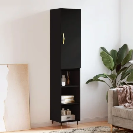 Aparador de madera contrachapada negro 34,5x34x180 cm von vidaXL, Sideboards - Ref: Foro24-3198962, Preis: 85,58 €, Rabatt: %