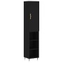 Aparador de madera contrachapada negro 34,5x34x180 cm de vidaXL, Aparadores - Ref: Foro24-3198962, Precio: 86,79 €, Descuento: %