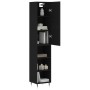 Aparador de madera contrachapada negro 34,5x34x180 cm de vidaXL, Aparadores - Ref: Foro24-3198962, Precio: 86,79 €, Descuento: %
