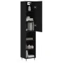 Aparador de madera contrachapada negro 34,5x34x180 cm von vidaXL, Sideboards - Ref: Foro24-3198962, Preis: 85,58 €, Rabatt: %