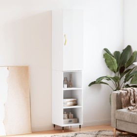 Aparador alto madera contrachapada blanco brillo 34,5x34x180 cm de vidaXL, Aparadores - Ref: Foro24-3198963, Precio: 92,66 €,...