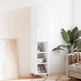 Aparador alto madera contrachapada blanco brillo 34,5x34x180 cm de vidaXL, Aparadores - Ref: Foro24-3198963, Precio: 91,54 €,...