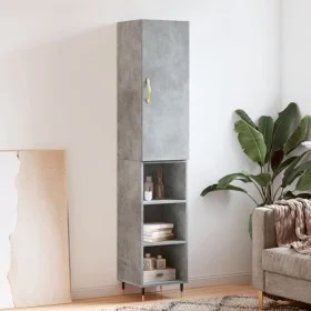 Aparador de madera contrachapada gris hormigón 34,5x34x180 cm de vidaXL, Aparadores - Ref: Foro24-3198965, Precio: 84,24 €, D...