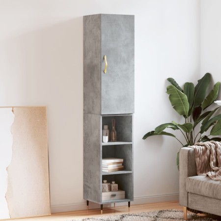 Aparador de madera contrachapada gris hormigón 34,5x34x180 cm de vidaXL, Aparadores - Ref: Foro24-3198965, Precio: 85,28 €, D...