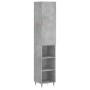 Aparador de madera contrachapada gris hormigón 34,5x34x180 cm de vidaXL, Aparadores - Ref: Foro24-3198965, Precio: 85,28 €, D...