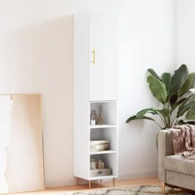 Tall white glossy plywood sideboard 34.5x34x180 cm by vidaXL, Sideboards - Ref: Foro24-3198971, Price: 90,88 €, Discount: %
