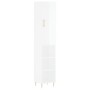 Aparador alto madera contrachapada blanco brillo 34,5x34x180 cm de vidaXL, Aparadores - Ref: Foro24-3198971, Precio: 91,80 €,...