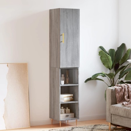 Aparador alto madera contrachapada gris Sonoma 34,5x34x180 cm de vidaXL, Aparadores - Ref: Foro24-3198975, Precio: 86,62 €, D...