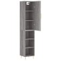 Aparador alto madera contrachapada gris Sonoma 34,5x34x180 cm de vidaXL, Aparadores - Ref: Foro24-3198975, Precio: 86,62 €, D...
