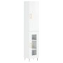 Aparador alto madera contrachapada blanco brillo 34,5x34x180 cm de vidaXL, Aparadores - Ref: Foro24-3199035, Precio: 103,49 €...