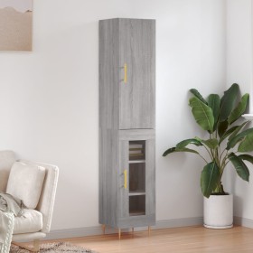 Aparador alto madera contrachapada gris Sonoma 34,5x34x180 cm de vidaXL, Aparadores - Ref: Foro24-3199039, Precio: 98,30 €, D...