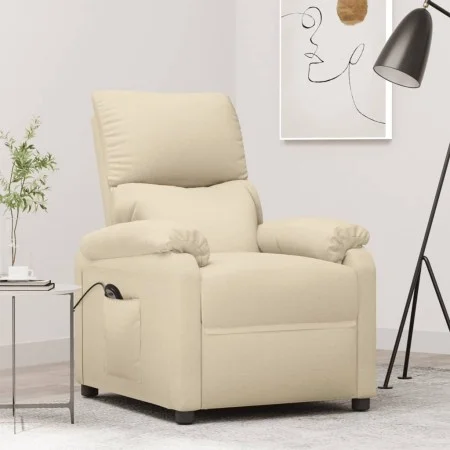 Sillón reclinable eléctrico de tela crema de vidaXL, Sillones - Ref: Foro24-3073822, Precio: 224,01 €, Descuento: %