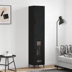 Aparador de madera contrachapada negro 34,5x34x180 cm de vidaXL, Aparadores - Ref: Foro24-3199042, Precio: 105,26 €, Descuent...