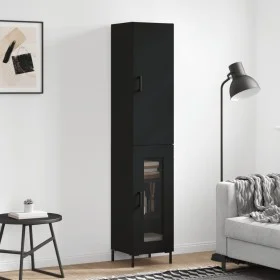 Aparador de madera contrachapada negro 34,5x34x180 cm de vidaXL, Aparadores - Ref: Foro24-3199042, Precio: 102,84 €, Descuent...