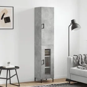 Aparador de madera contrachapada gris hormigón 34,5x34x180 cm de vidaXL, Aparadores - Ref: Foro24-3199045, Precio: 94,96 €, D...
