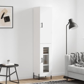 Aparador alto madera contrachapada blanco 34,5x34x180 cm de vidaXL, Aparadores - Ref: Foro24-3199049, Precio: 113,07 €, Descu...