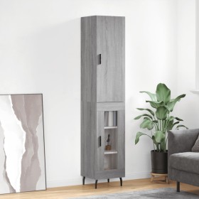 Aparador alto madera contrachapada gris Sonoma 34,5x34x180 cm de vidaXL, Aparadores - Ref: Foro24-3199063, Precio: 109,72 €, ...