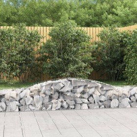 Cesta de gaviones forma arco hierro galvanizado 400x50x40/60 cm en Macetas y jardineras | Comprar online en Foru.es
