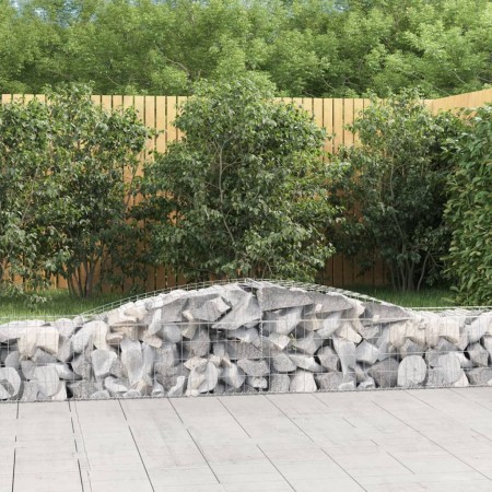 Cesta de gaviones forma arco hierro galvanizado 400x50x40/60 cm en Macetas y jardineras | Comprar online en Foru.es